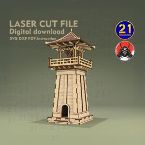 Asian Watchtower Laser Cut File | Miniature Terrain Kit