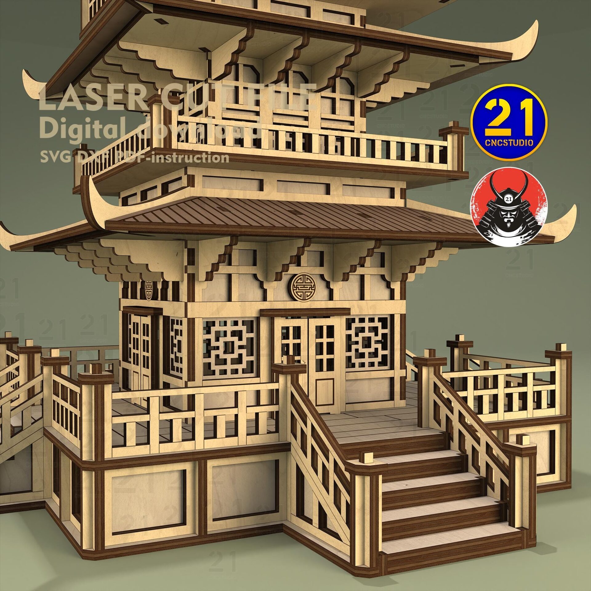 Asian Pagoda Laser Cut File | 28-32mm RPG Terrain Model - Image 5