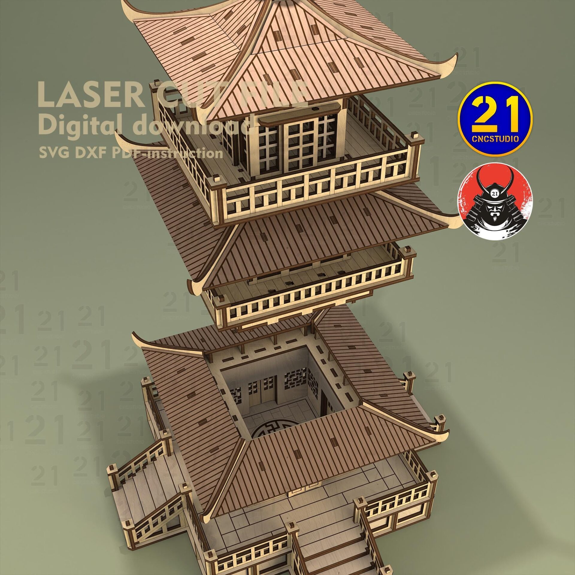 Asian Pagoda Laser Cut File | 28-32mm RPG Terrain Model - Image 8