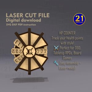 RPG HP Counter Laser Cut File | Digital Download for Gaming