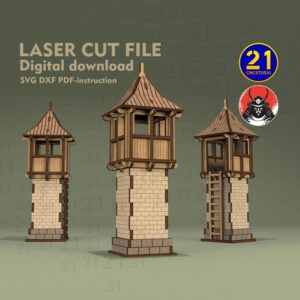 Asian Watchtower Laser Cut File | Tabletop RPG Terrain SVG