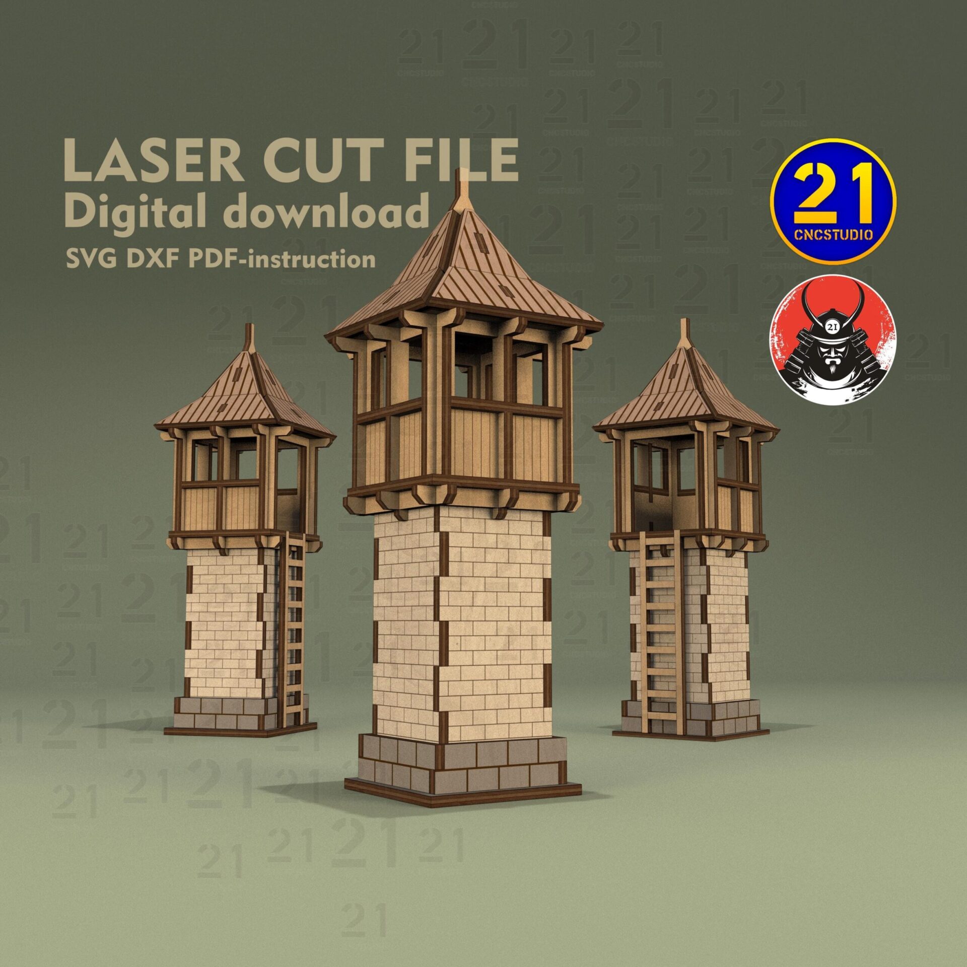 Asian Watchtower Laser Cut File | Tabletop RPG Terrain SVG - Image 9