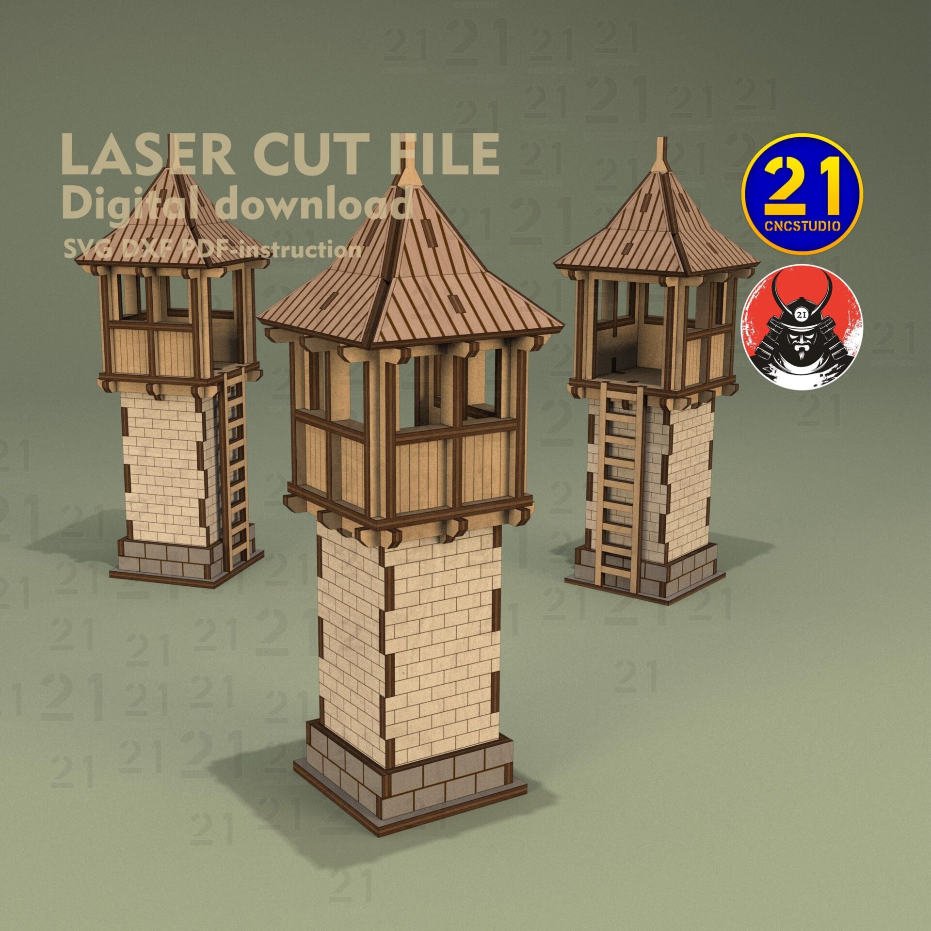 Asian Watchtower Laser Cut File | Tabletop RPG Terrain SVG - Image 6