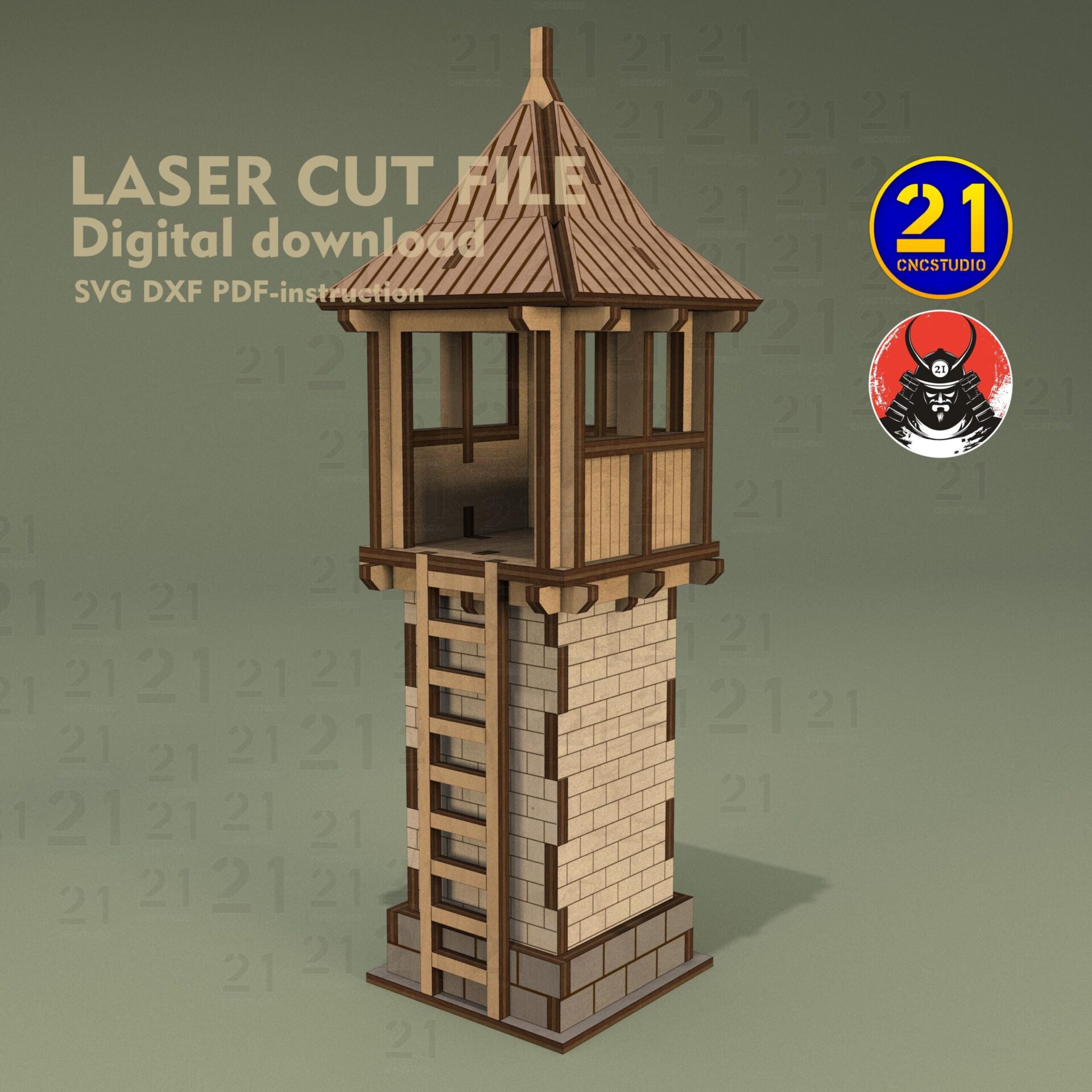 Asian Watchtower Laser Cut File | Tabletop RPG Terrain SVG - Image 7