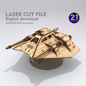 Star Wars Snowspeeder & N1 Laser Cut 3D Model SVG DXF