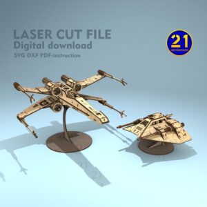 Star Wars X-Wing & Snowspeeder Laser Cut SVG Bundle 3D Model