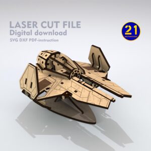 Jedi Starfighter SVG Laser Cut File | 3D Star Wars Model